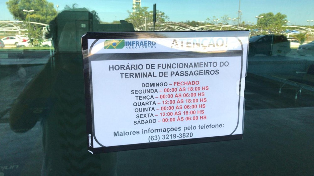 Devido à pandemia, Terminal do Aeroporto de Palmas altera horários de funcionamento; entenda