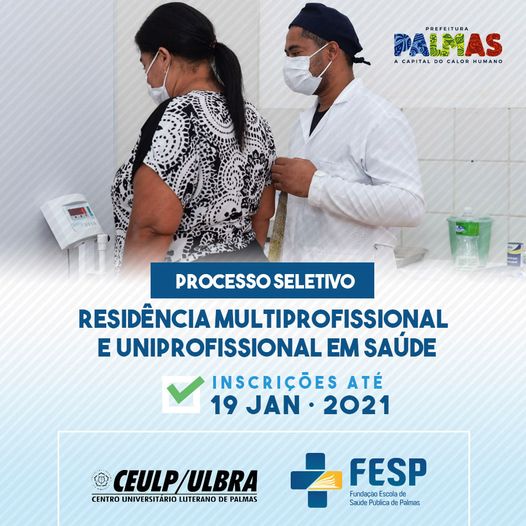 Programa de residência em saúde da Prefeitura de Palmas em parceria Ceulp/Ulbra está com inscrições abertas; veja como se inscrever